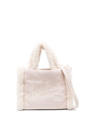 Borsa Vanity per bambina MC2 Saint Barth Kids beige con rivestimento in shearling - Rubino Kids