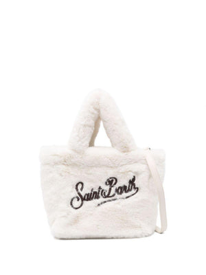 Borsa Vanity per bambina MC2 Saint Barth Kids bianca con effetto fur
