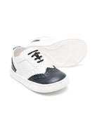 Brogues in pelle per bambino BabyWalker bianco con dettaglio traforato - Rubino Kids