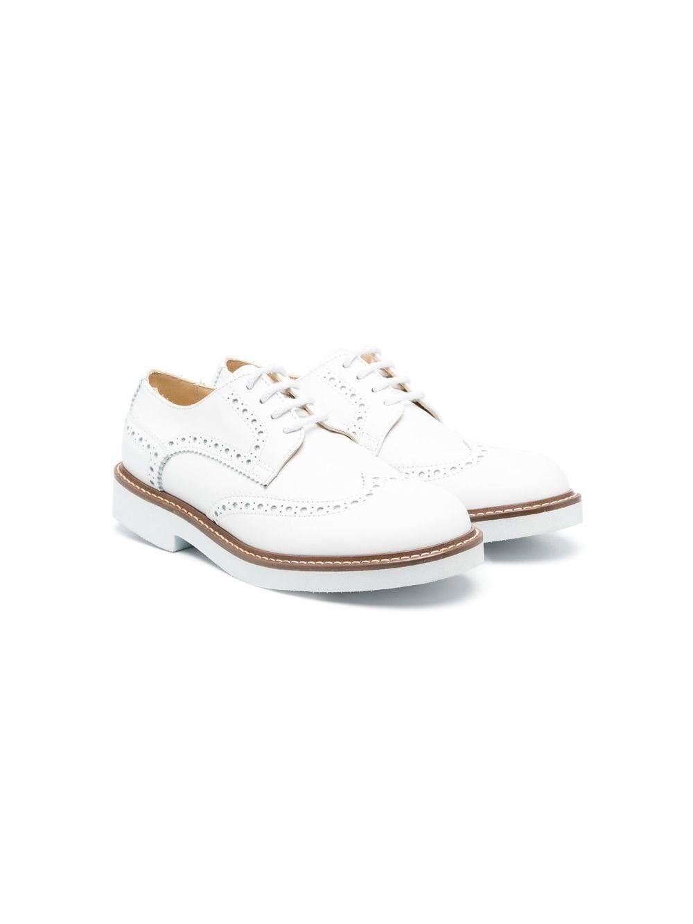 Brogues per bambino Andrea Montelpare bianche con dettaglio traforato - Rubino Kids