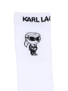 Calzini per bambini Karl Lagerfeld Kids bianchi con logo grafico - Rubino Kids