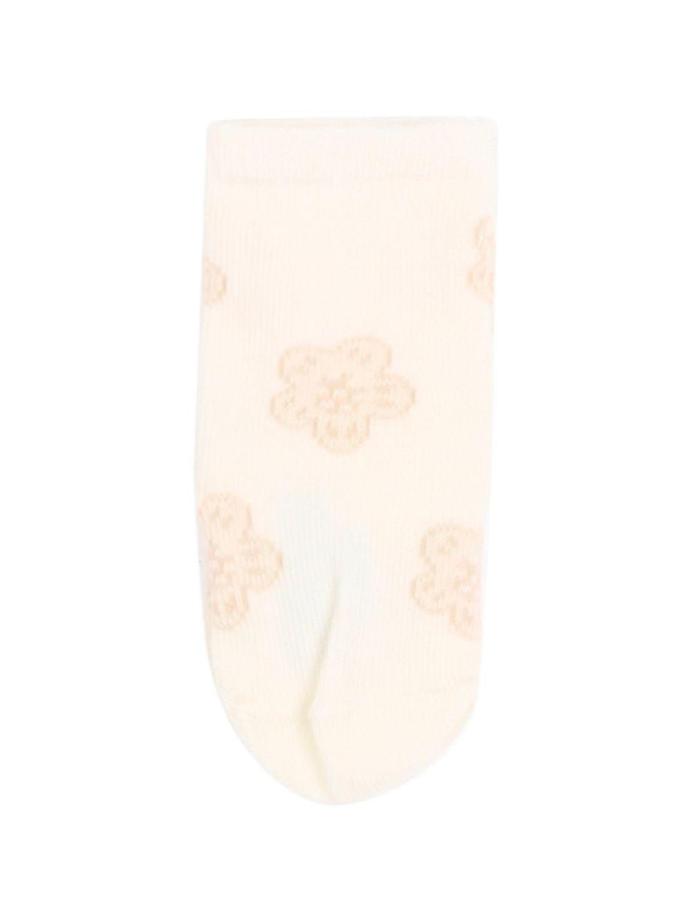 Calzini per neonata Kenzo Kids rosa con stampa a fiori (2 pezzi) - Rubino Kids