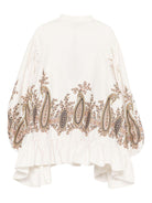 Camicetta per bambina Etro Kids bianca con stampa paisley - Rubino Kids