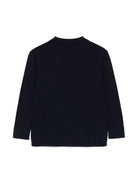 Camicia a maglia fine per bambino Paolo Pecora Kids blu con collo francese - Rubino Kids