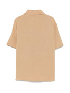 Camicia a maniche corte per bambino Paolo Pecora Kids beige con orlo curvo - Rubino Kids