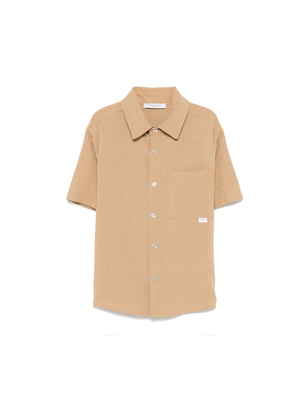 Paolo Pecora Kids short-sleeved shirt for boys in beige with curved hem