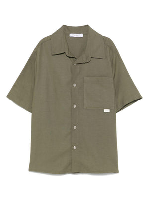 Paolo Pecora Kids green short-sleeved shirt with curved hem