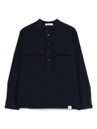 Camicia a maniche lunghe per bambino Paolo Pecora Kids blu con orlo dritto - Rubino Kids