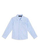 Camicia a righe per bambino Versace Kids blu con logo sul petto - Rubino Kids