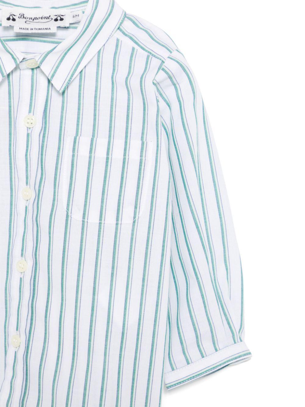 Camicia a righe per neonato Bonpoint bianco con colletto classico - Rubino Kids