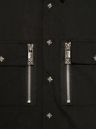 Camicia con decorazione per bambino John Richmond Junior nero con chiusura nascosta - Rubino Kids