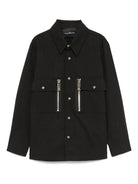 Camicia con decorazione per bambino John Richmond Junior nero con chiusura nascosta - Rubino Kids