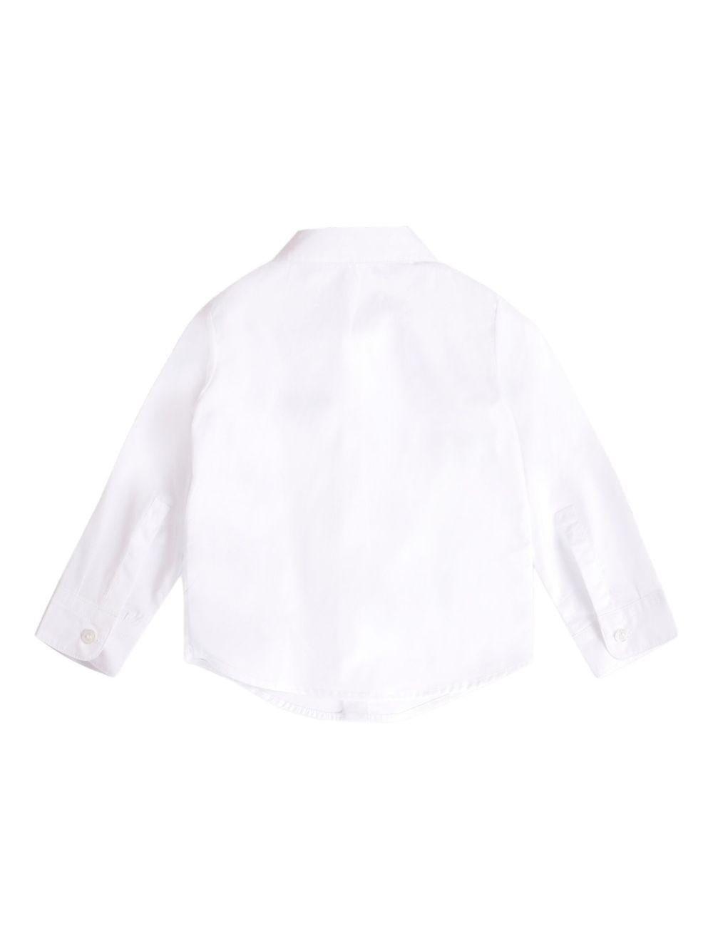 Camicia con logo per neonato Balmain Kids bianca ricamata - Rubino Kids