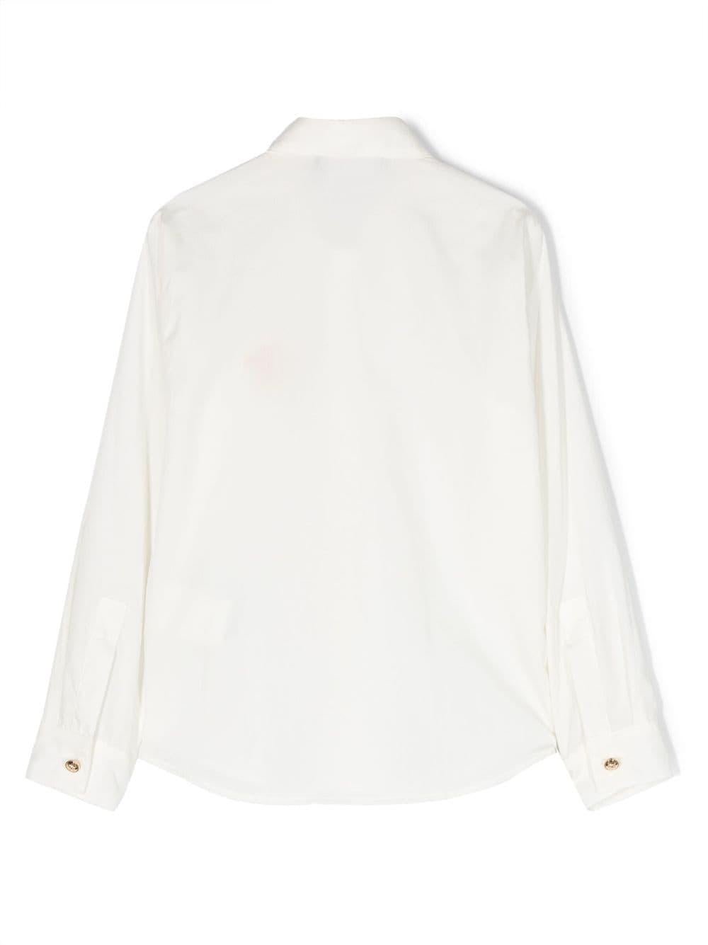 Camicia con ricamo Medusa Head per bambino Versace Kids bianco con orlo posteriore curvo - Rubino Kids