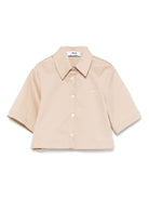Camicia con ricamo per bambina MSGM Kids rosa con colletto a punta - Rubino Kids