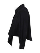 Camicia con ruches per bambina MSGM Kids nero con colletto classico - Rubino Kids