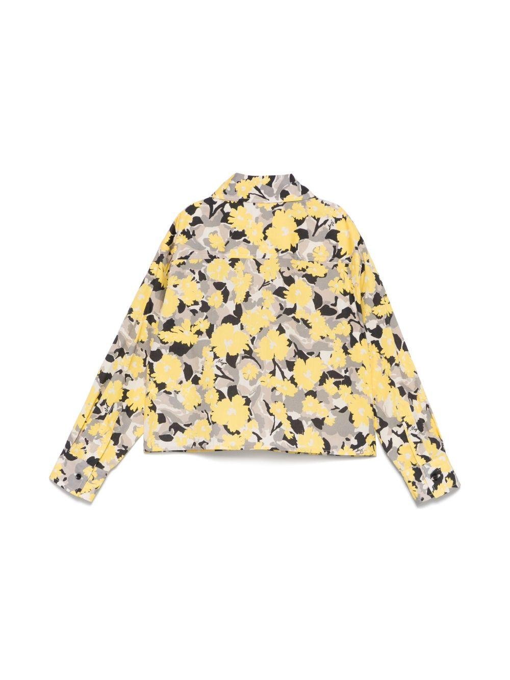 Camicia con stampa per bambina MSGM Kids giallo con polsini con abbottonatura - Rubino Kids