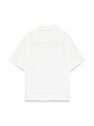 Camicia con stampa per bambino C.P. Company Kids bianco con colletto a punta - Rubino Kids