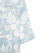 Camicia con stampa per bambino Paolo Pecora Kids azzurro con mini targhetta logo - Rubino Kids