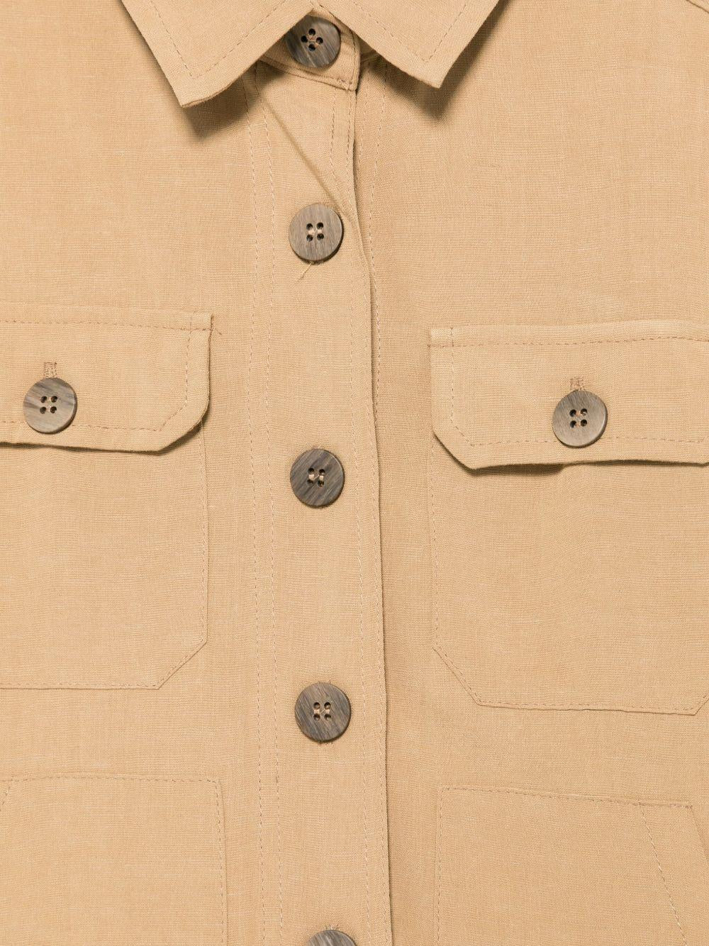 Camicia con tasche per bambino Paolo Pecora Kids marrone con colletto classico - Rubino Kids