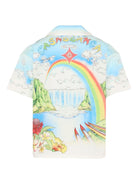 Camicia da bambino Casablanca Kids blu con stampa grafica - Rubino Kids