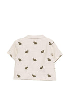 Camicia Deccie per neonato Donsje beige con ricamo rane all - over - Rubino Kids