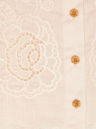 Camicia di cotone in pizzo guipure per bambina ZIMMERMAN Kids beige con colletto da campeggio - Rubino Kids