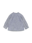 Camicia Eustace per neonata Bonpoint blu con tasca sul petto - Rubino Kids