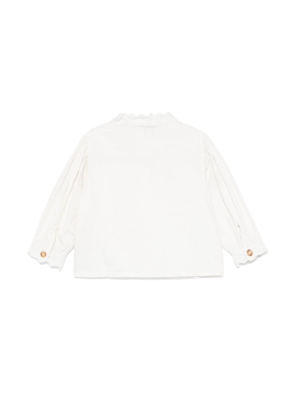 Camicia Flo per neonata Donsje bianca con colletto alla coreana - Rubino Kids