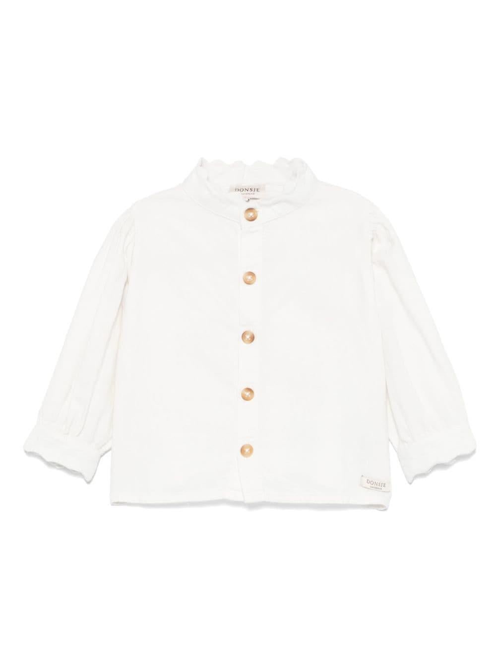 Camicia Flo per neonata Donsje bianca con colletto alla coreana - Rubino Kids