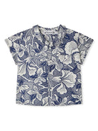 Camicia Gerald per neonato Bonpoint blu con colletto alla cubana - Rubino Kids