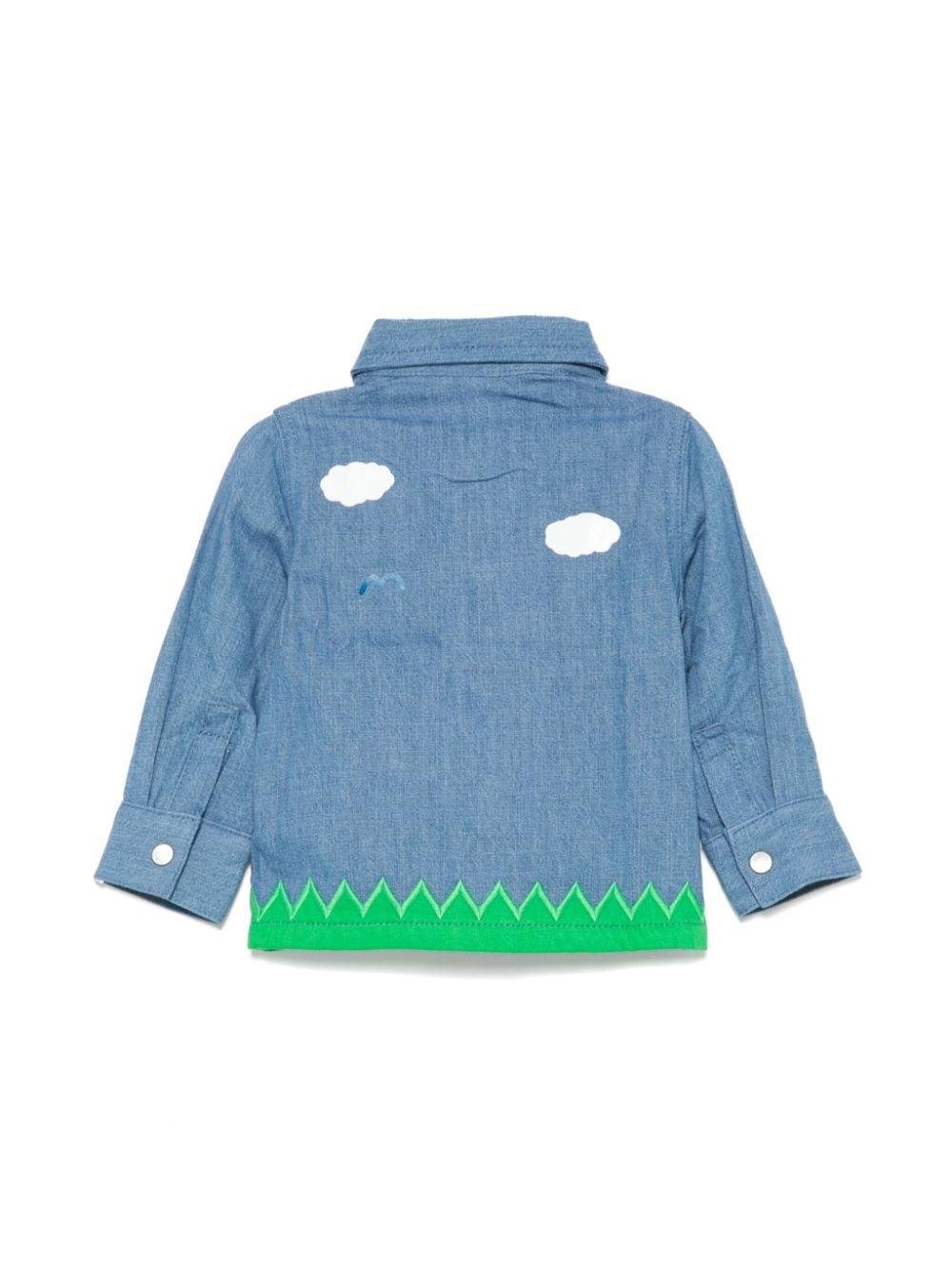 Camicia in denim per neonato Farmyard con applicazione Stella McCartney Kids - Rubino Kids