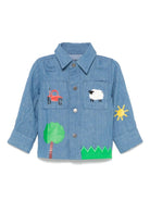 Camicia in denim per neonato Farmyard con applicazione Stella McCartney Kids - Rubino Kids