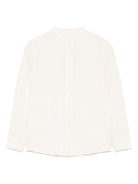 Camicia in lino per bambino Paolo Pecora Kids beige con logo ricamato - Rubino Kids