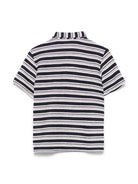 Camicia in maglia per bambino Paolo Pecora Kids blu con colletto alla cubana - Rubino Kids