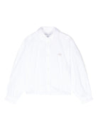 Camicia in popeline per bambina Calvin Klein Kids bianco con maniche voluminose - Rubino Kids