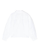 Camicia in popeline per bambina Calvin Klein Kids bianco con maniche voluminose - Rubino Kids