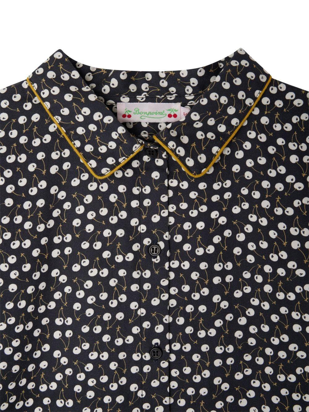 Camicia Jacinthe per bambina Bonpoint blu con stampa ciliegia - Rubino Kids