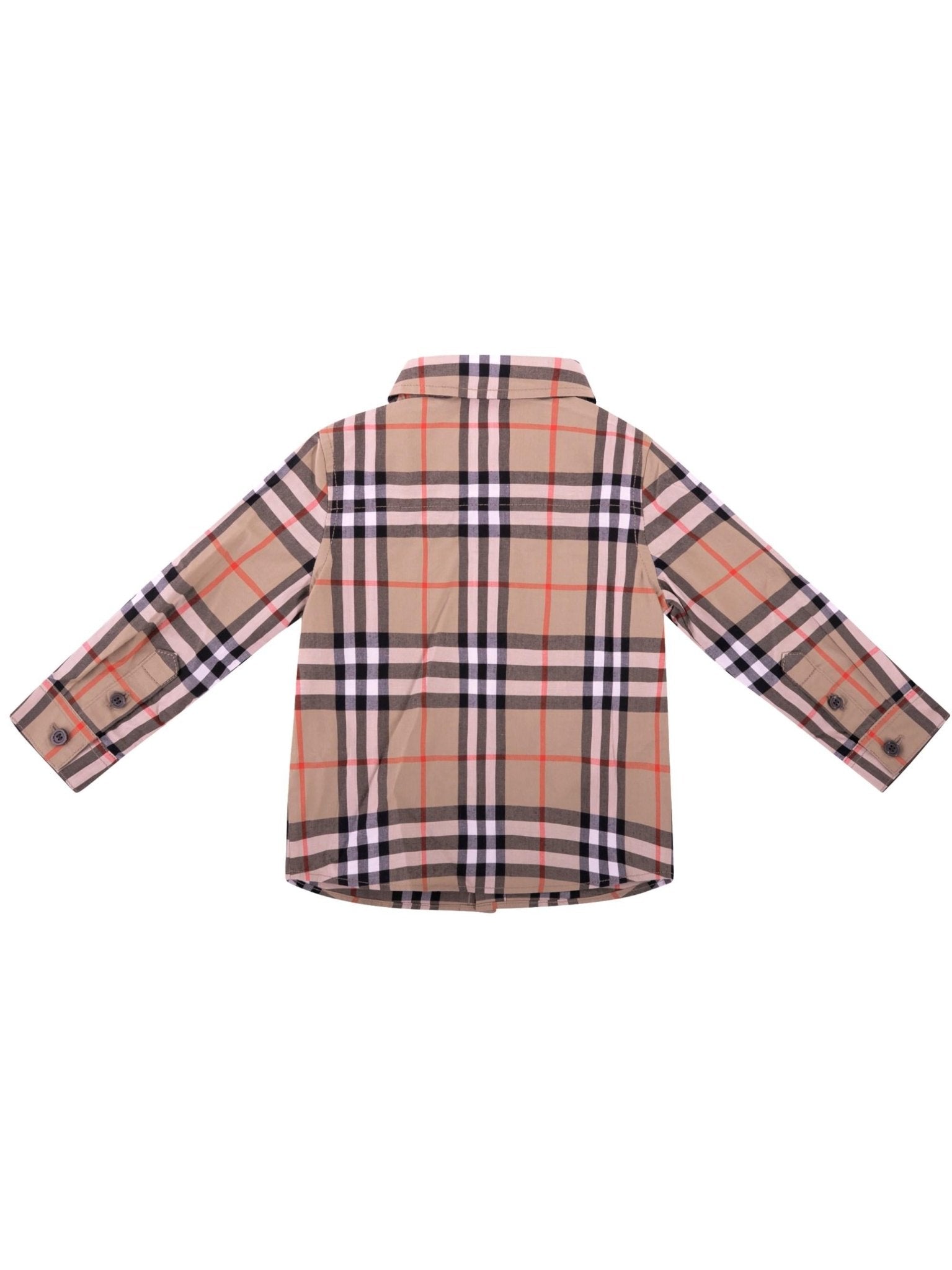 Camicia neonato Burberry Kids beige a quadri - Rubino Kids