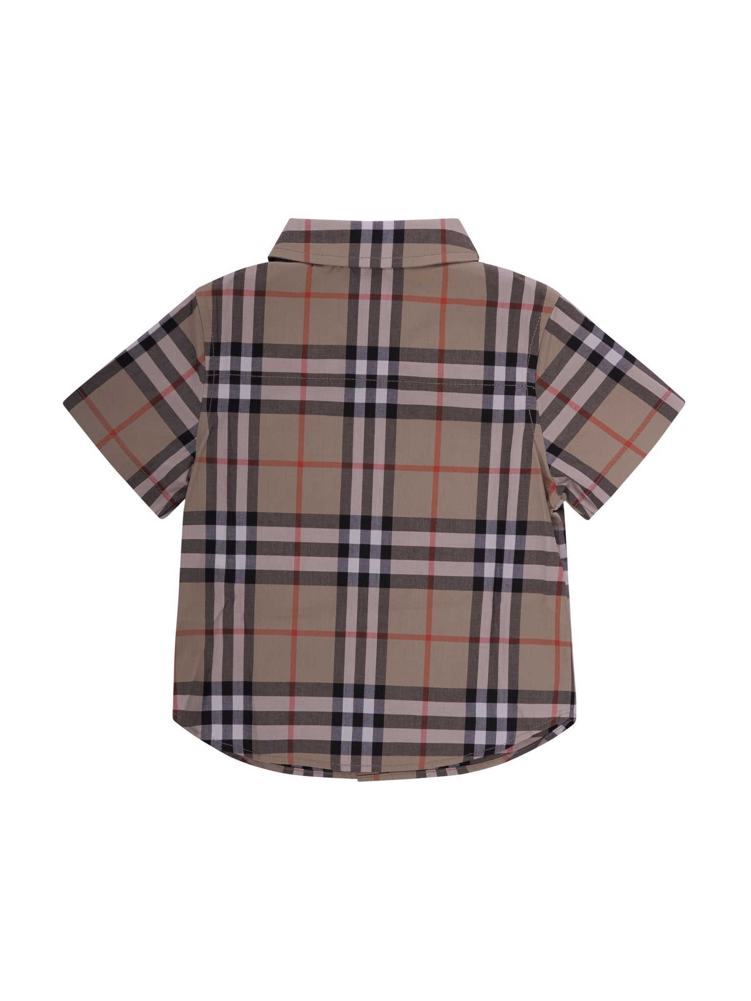 Camicia neonato Burberry Kids beige con motivo a quadri - Rubino Kids