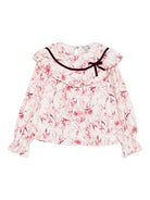 Camicia per bambina A'lapage rosa stampa floreale - Rubino Kids