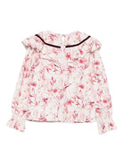 Camicia per bambina A'lapage rosa stampa floreale - Rubino Kids