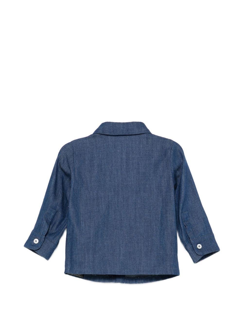 Camicia per bambina Balmain Kids blu scuro con bottoni - Rubino Kids