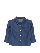 Camicia per bambina Balmain Kids blu scuro con bottoni - Rubino Kids