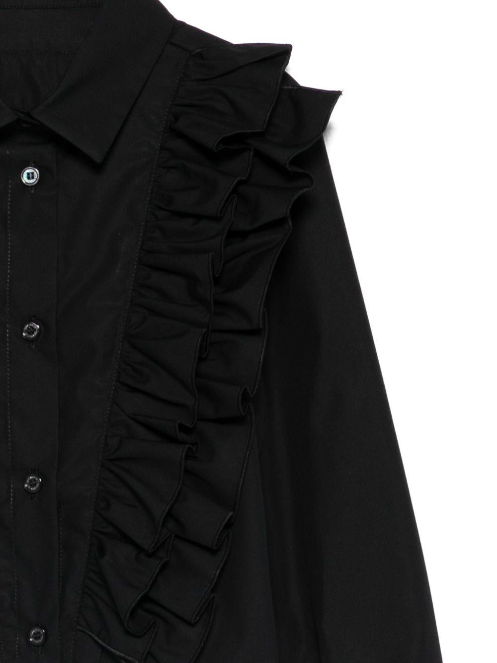 Camicia per bambina Balmain Kids nero con ruches - Rubino Kids