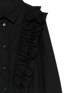 Camicia per bambina Balmain Kids nero con ruches - Rubino Kids