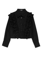 Camicia per bambina Balmain Kids nero con ruches - Rubino Kids