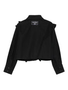 Camicia per bambina Balmain Kids nero con ruches - Rubino Kids