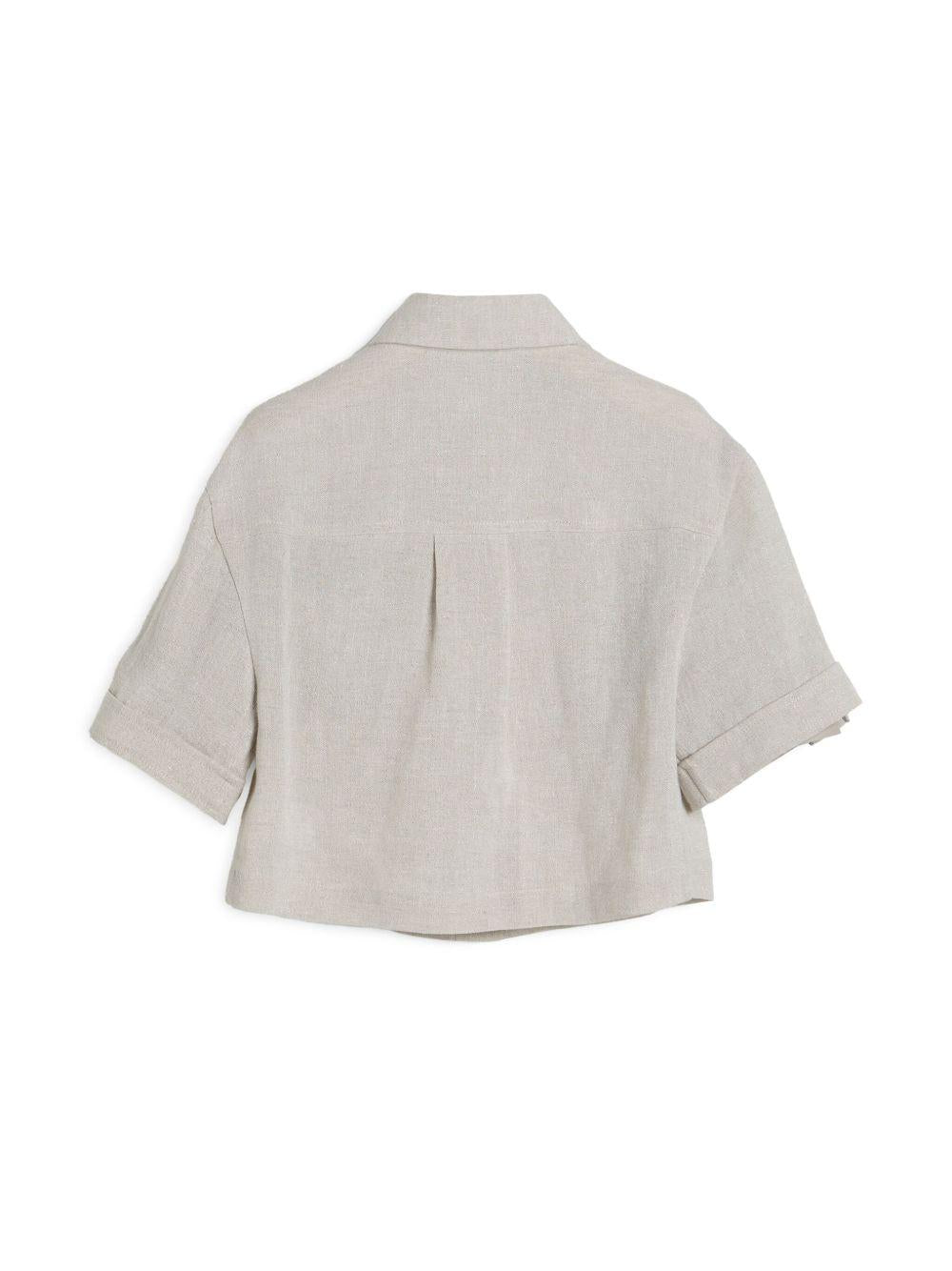Camicia per bambina Brunello Cucinelli Kids beige con glitter - Rubino Kids