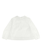 Camicia per bambina Burberry Kids bianco con motivo cavaliere - Rubino Kids